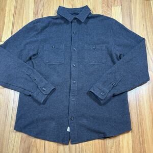 Marine Layer M Pacifica Stretch Twill Overshirt Gray Button Down Long Sleeve